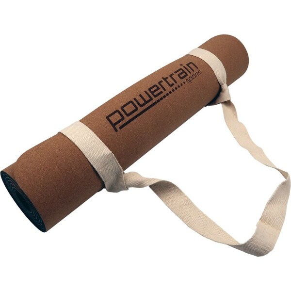 Powertrain Cork Yoga Mat with Carry Straps Home Gym Pilate Exercise Plain