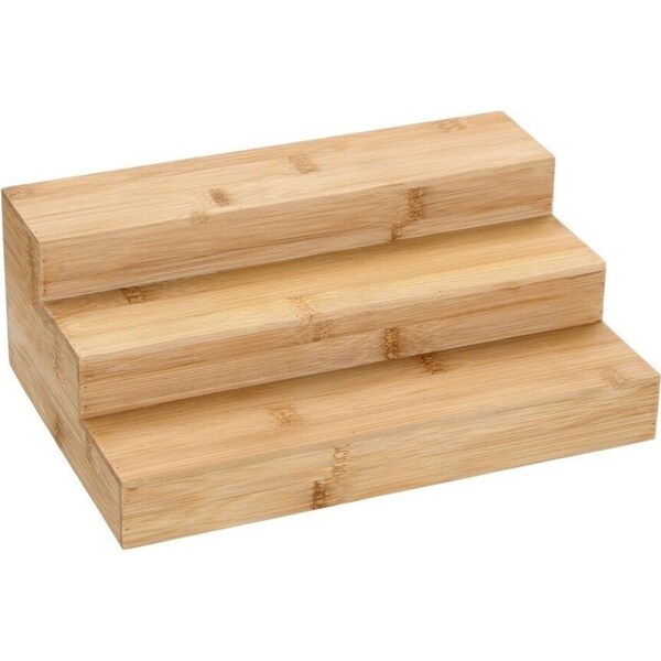 Bamboo 3 Tier Spice Shelf Rack Kitchen Jar Organiser Display Tray Wooden Storage