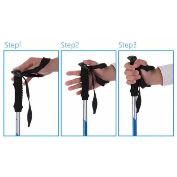 Ozoffer Trekking Hiking Poles Walking Stick Anti Shock Adjustable Camping Red