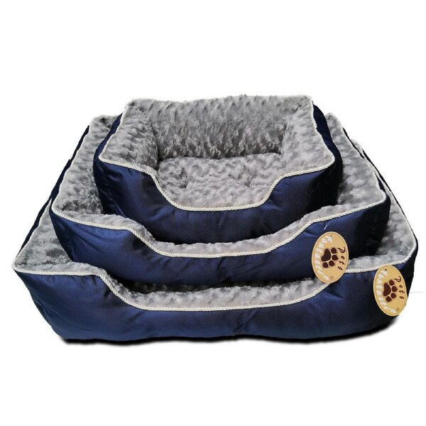 YES4PETS Large Washable Soft Pet Dog Puppy Cat Bed Cushion Mattress-Blue / Brown