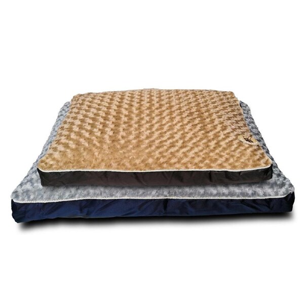 Medium Dog Puppy Pad Bed Kennel Mat Cushion Bed 85 x 60 cm Brown / Grey