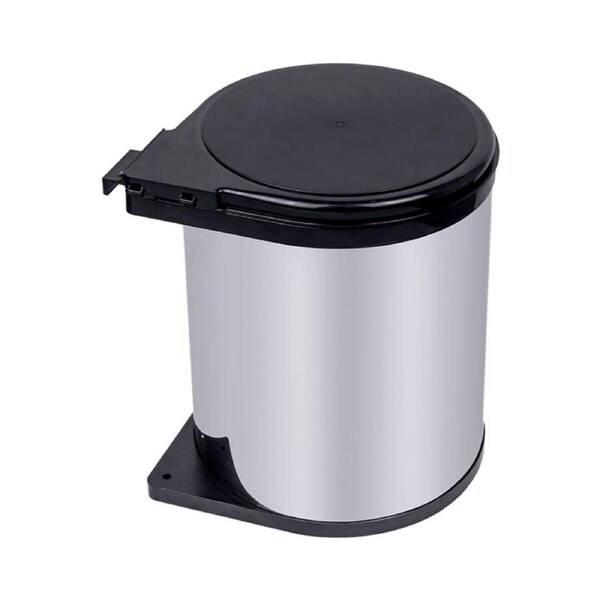 Kitchen Swing Pull Out Bin Stainless Steel Garbage Rubbish Waste Trash Can 14L