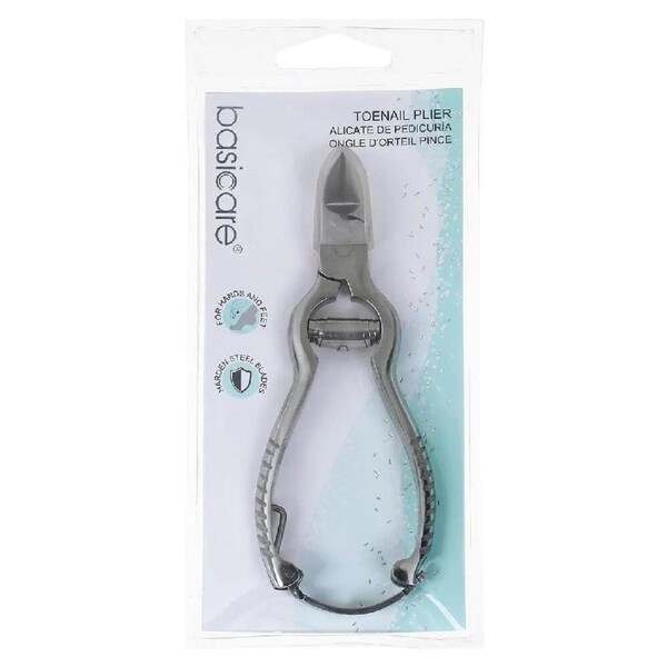 Basicare Toenail Pliers Stainless Steel Pedicure Chiropody Nail Care Tool