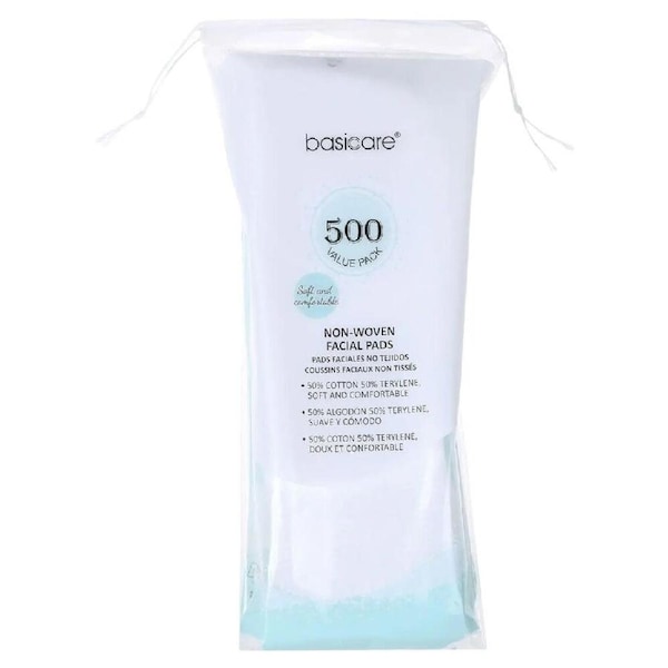 Basicare 500 Piece Thin Non Woven Facial Pads Value Pack Cotton Absorbent