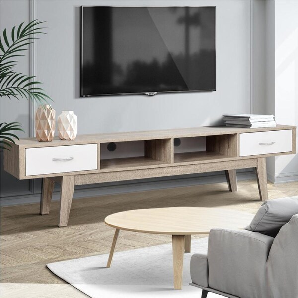 Artiss TV Cabinet Entertainment Unit Stand 180cm Storage Drawer Pine
