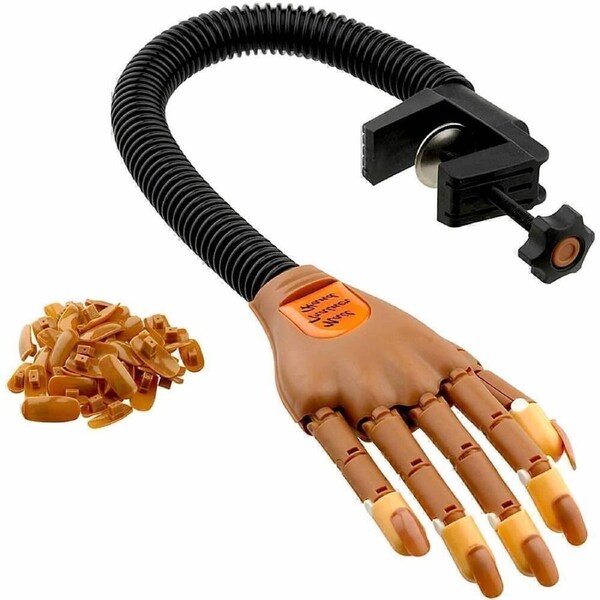 Nail Trainer Practice Hand Art Training Model finger Refit Replace 100 Gel Tips