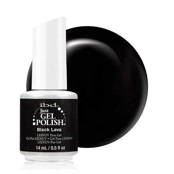 IBD Just Gel Soak Off UV LED Nail Polish Lacquer 56507 Black Lava 14ml