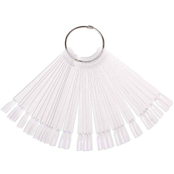 50pcs False Nail Polish Colour Display Wheel Chart Sticks Tips Swatch Clear