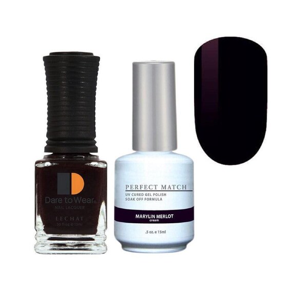 Perfect Match Gel Polish UV LED & Nail Lacquer Duo PMS004 Marilyn Merlot 15ml
