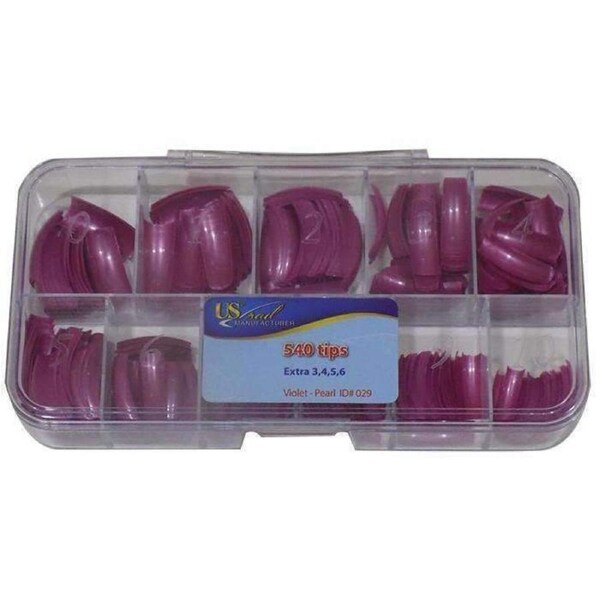 US NAIL - Nail Tip Box - Violet (540 Tips)