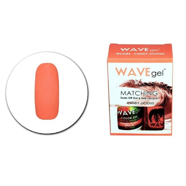 Wave Gel Polish UV LED & Nail Lacquer Enamel Duo 083 WCG83 Candy-Licious 15ml