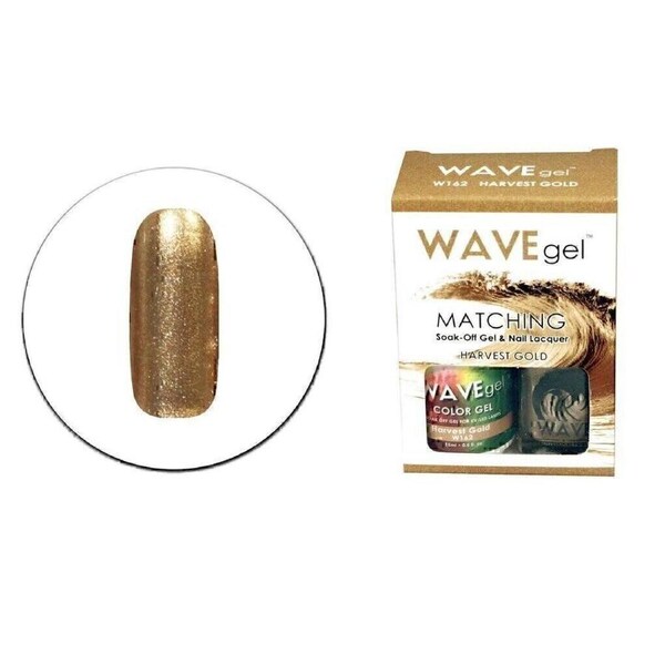 Wave Gel Polish UV LED & Nail Lacquer Enamel Duo 162 W162 Harvest Gold 15ml