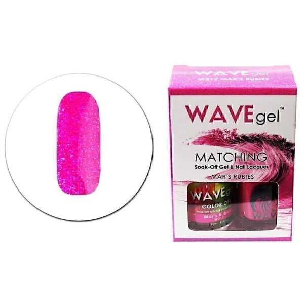 Wave Gel Polish UV LED & Nail Lacquer Enamel Duo 217 W217 Mar's Rubies 15ml