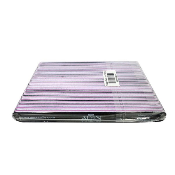 AEON Nail Files Sanding Buffer Shape Straight Black Medium 150/150 Grit 25 pcs