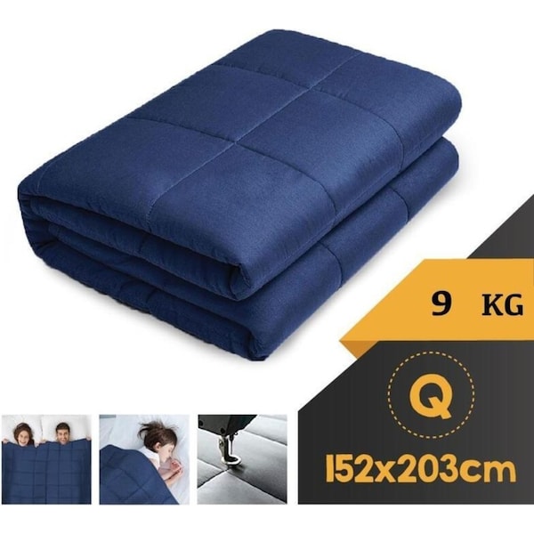 WEIGHTED BLANKET QUEEN Heavy Gravity NAVY BLUE 9KG