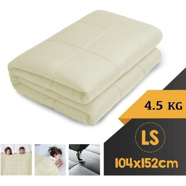 WEIGHTED BLANKET LONG SINGLE Heavy Gravity CREAM 4.5KG