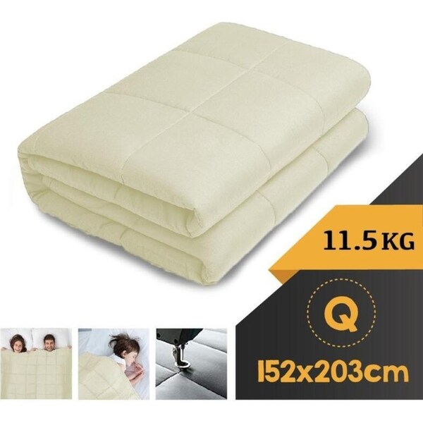 WEIGHTED BLANKET QUEEN Heavy Gravity CREAM 11.5KG