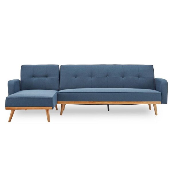 3 Seater Sarantino M2570 Linen Fabric Sofa Bed Lounge Couch Modular Furniture Blue