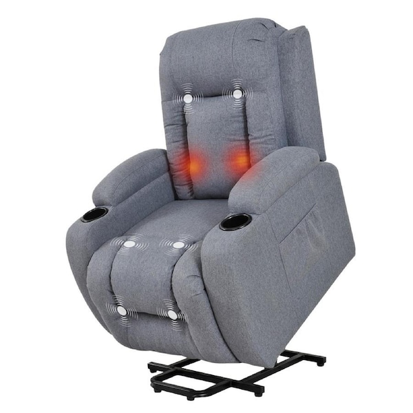 Advwin Electric Lift Heated Massage Recliner Grey