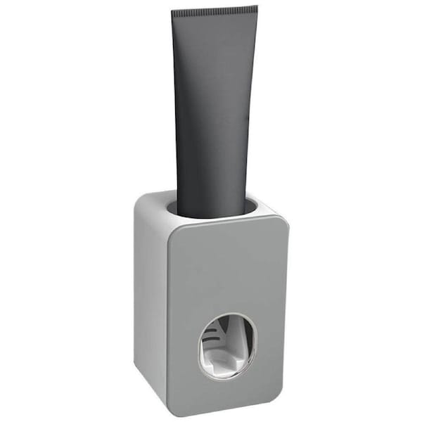 Automatic Toothpaste Dispenser Squeezer Mounted Toothbrush Bathroom Wall Grey