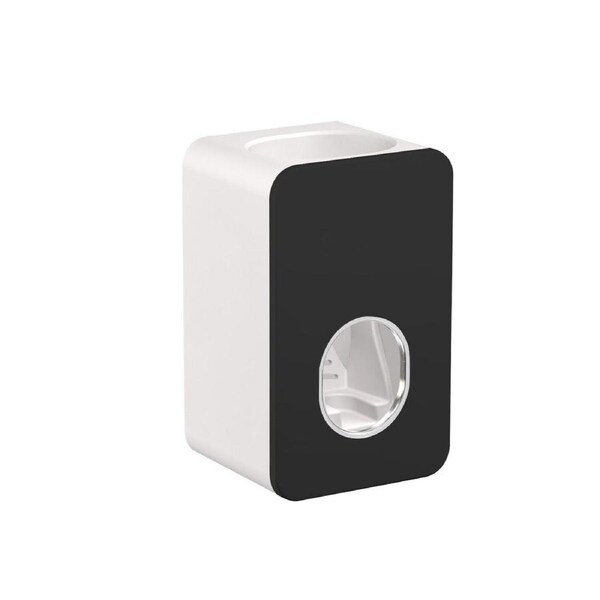 Automatic Toothpaste Dispenser Squeezer Mounted Toothbrush Bathroom Wall Black