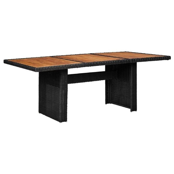 Garden Dining Table Black 200x100x74 cm Poly Rattan vidaXL