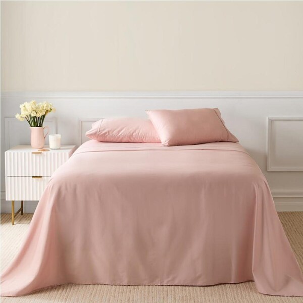 MyHouse Ashton Bed Sheet Set Ballet Pink - Ballet Pink - Double