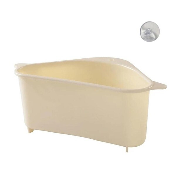Triangle Sink Kitchen Storage Drain Basket Rack Shelf Holder Strainer Organizer Apricot