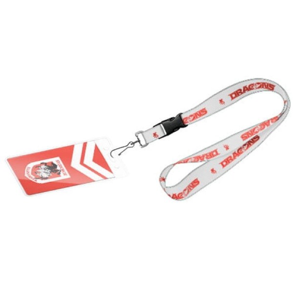St George Illawarra Dragons NRL Lanyard Chain Card Pocket Storage Poly Swivel Hook