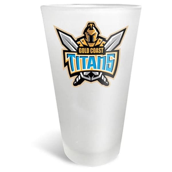 Gold Coast Titans NRL FROSTED Conical Glass 450ml
