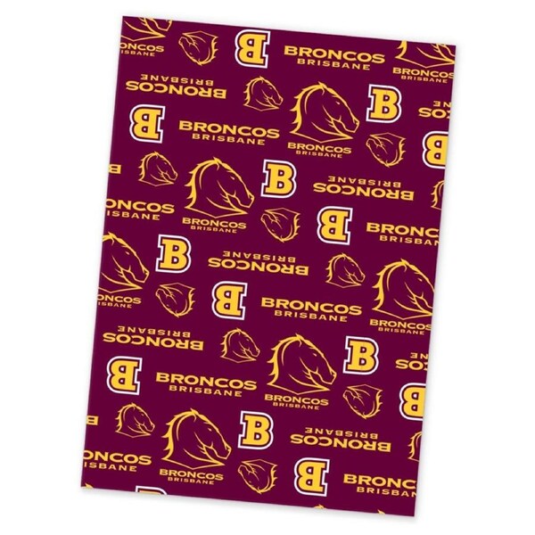 Brisbane Broncos NRL Rugby League Wrapping Paper Gift Wrap