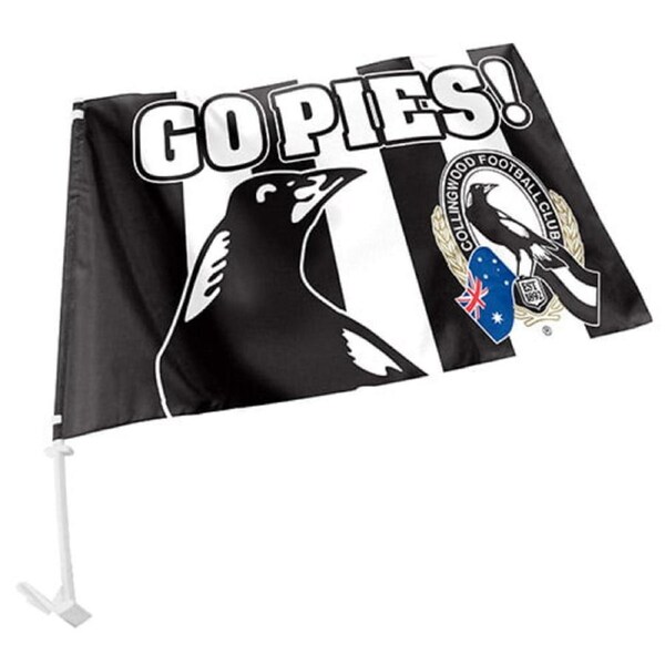 Collingwood Magpies AFL CAR Flag includes Pole
