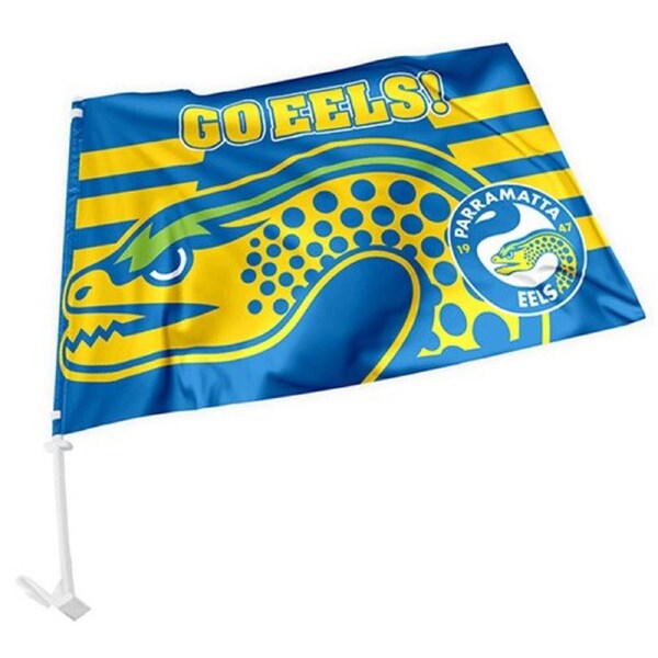 Parramatta Eels NRL Clip on Window CAR Flag includes Pole