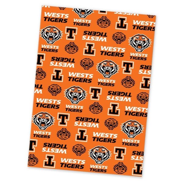 Wests Tigers NRL Rugby League Wrapping Paper Gift Wrap