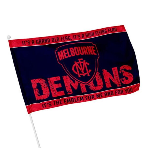 Melbourne Demons AFL KIDS Pole Game Day Flag Banner Pole Included