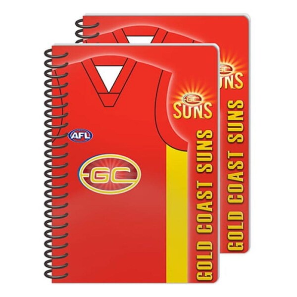 Gold Coast Suns AFL 2 Pack Spiral Bound A5 Notebooks