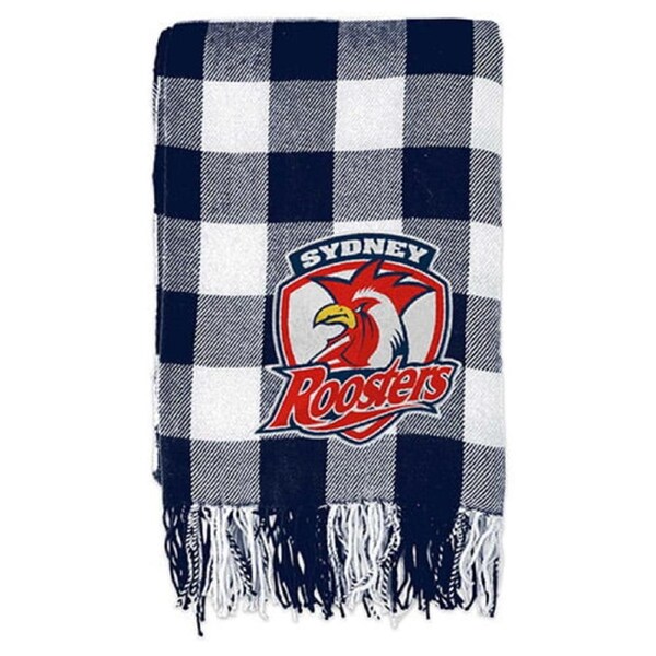 Sydney Roosters NRL Rugby League TARTAN Fabric Large Throw Blanket