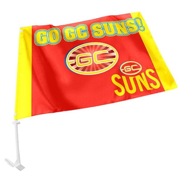 Gold Coast Suns AFL CAR Flag includes Pole