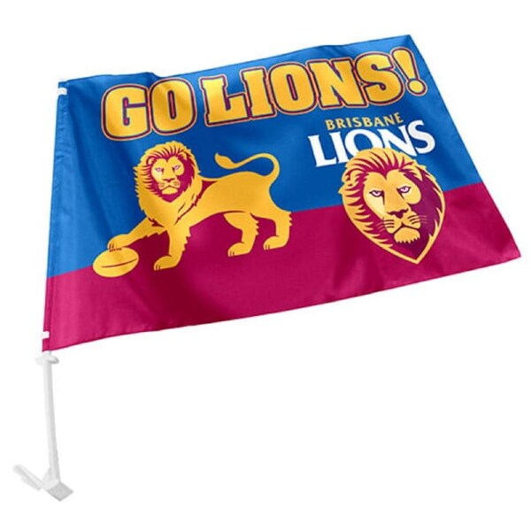 Brisbane Lions AFL CAR Flag includes Pole