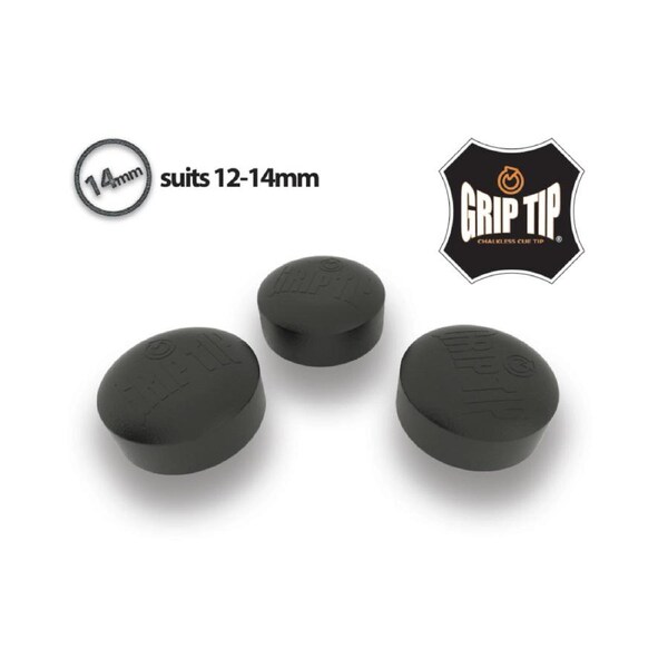 Black Spinster Grip Tip 14mm Glue on type No chalk needed