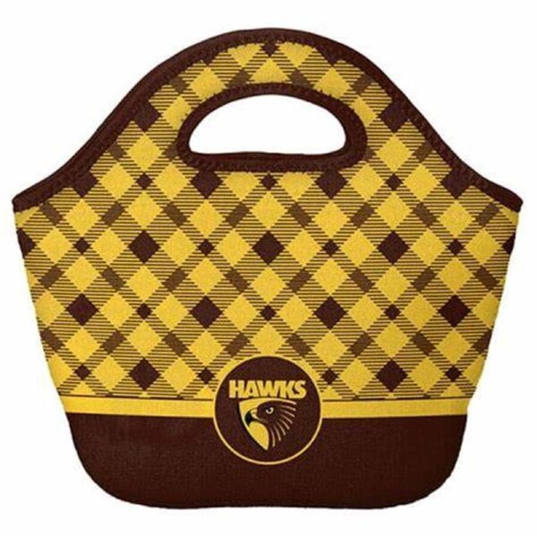 Hawthorn Hawks AFL Neoprene Cooler Shopping Bag Top Pocket with Zip and Handle
