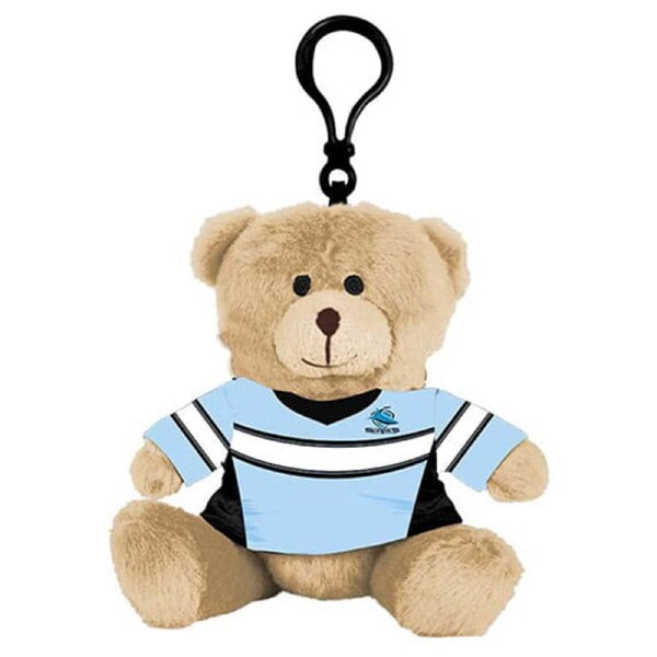Cronulla Sharks NRL HANGING Plush Teddy Bear Bag Tag Sublimated Team Jersey