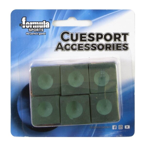 6 Pack of Pioneer Pool Snooker Billiard Table Cue Chalk Green