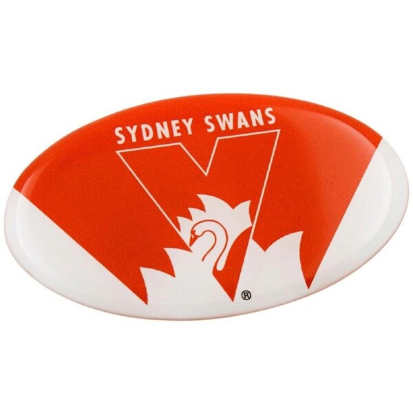 Sydney Swans AFL Lensed Team Oval Decal Badge - Cars, Bikes Laptops, Most Things