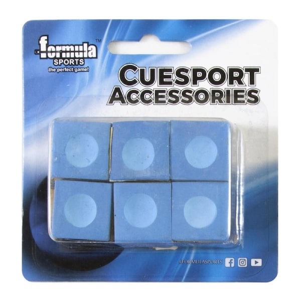 6 Pack of Pioneer Pool Snooker Billiard Table Cue Chalk Blue