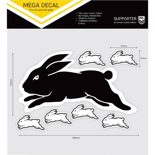 South Sydney Rabbitohs NRL MEGA Car Window Bonnet Decal Sticker