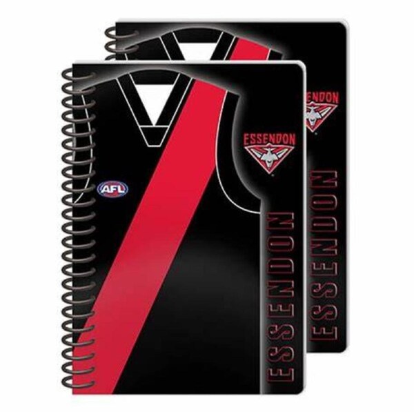 Essendon Bombers AFL 2 Pack Spiral Bound A5 Notebooks
