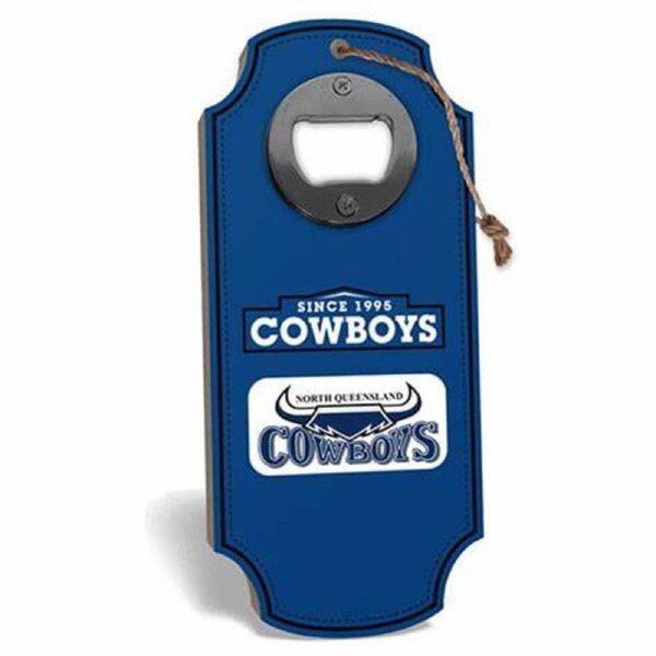 North QLD Queensland Cowboys NRL Heritage First 18 Bottle Opener Wall Plaque Sign with Hanging Rope