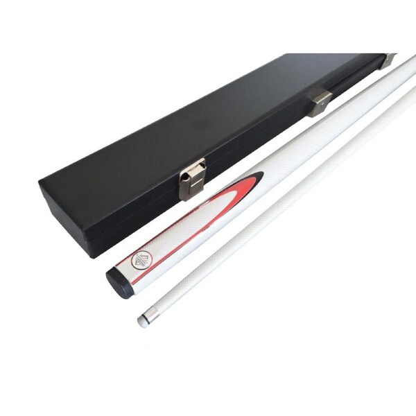 WHITE 57 Inch Graphite Pool Snooker Billiard Cue and Black Case