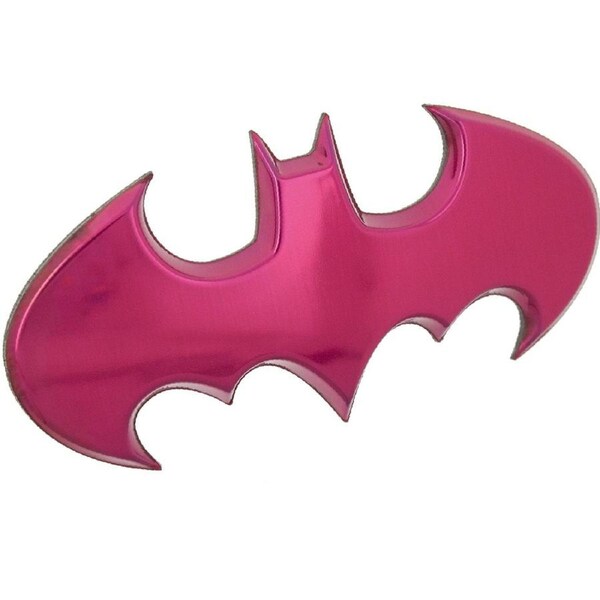 Batman Car Emblem Batwing 3D Pink Chrome DC Comics Automotive Decal Sticker Badge